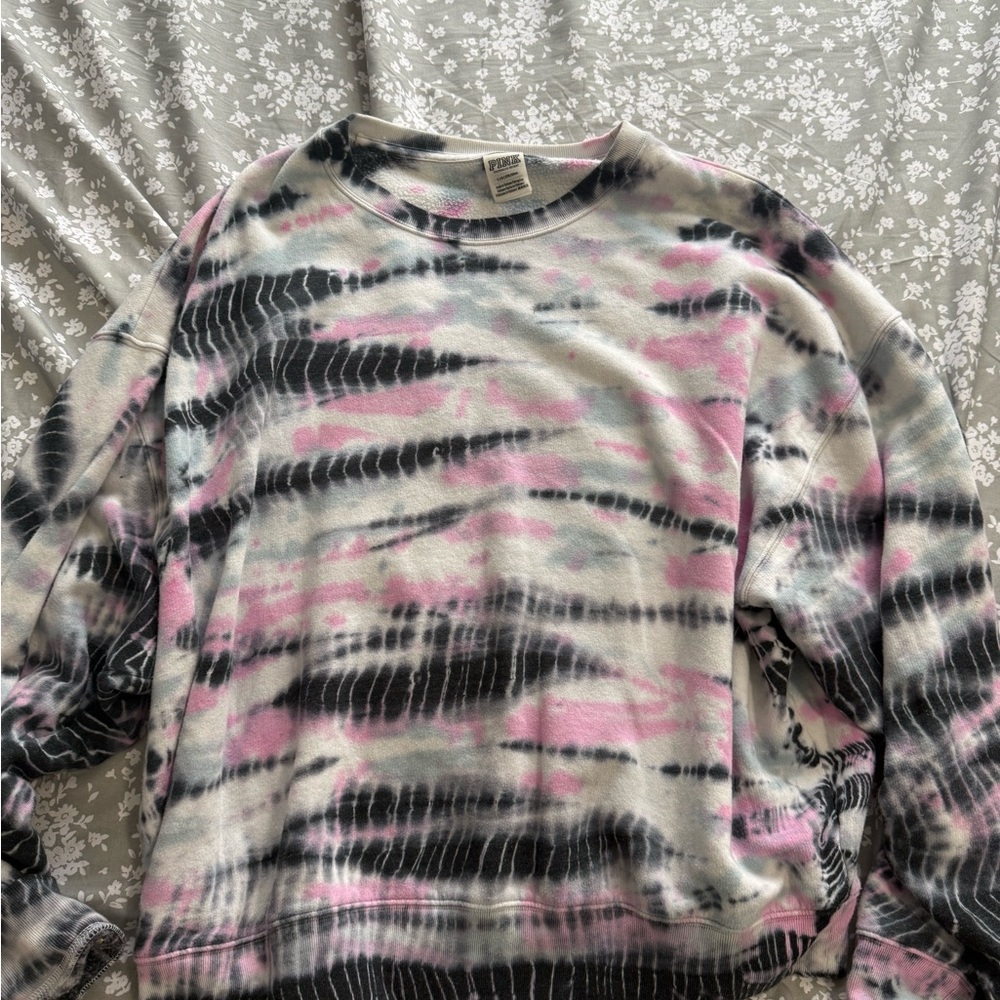 Tie-Dye Sweatshirt in Pink and Black